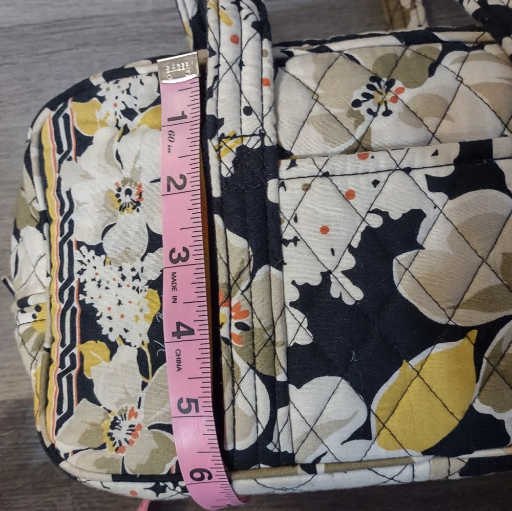 Vera Bradley Yellow and Black Floral Quilted Shoulder Bag - Picture 12 of 14